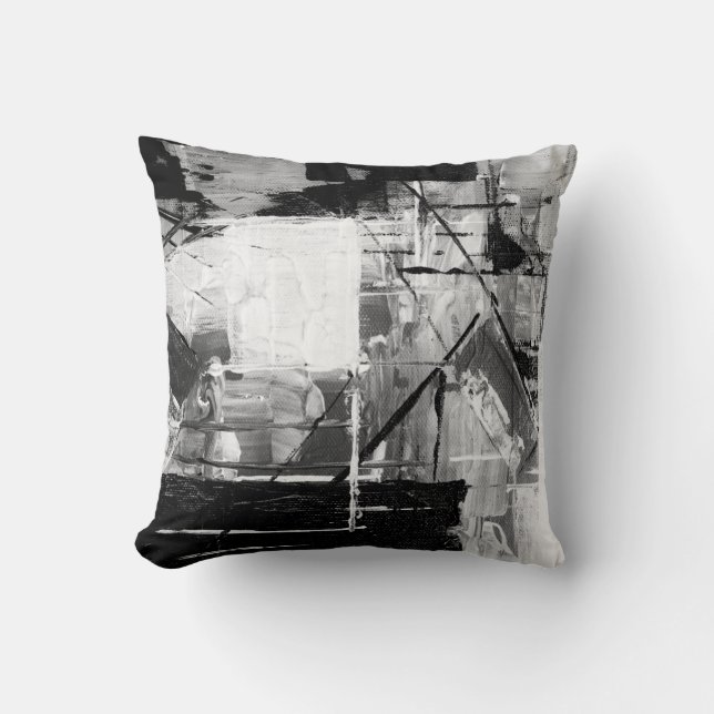 Coussin de décoration Abstrait noir/blanc/gris (Recto)
