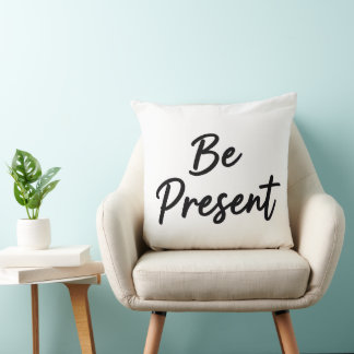 Coussin de décoration "Être Présent" pour une déco