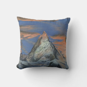 Coussin de décoration - "Le Matterhorn au coucher