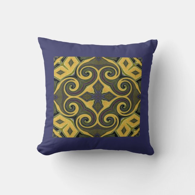 Coussin de design carrelage espagnol bleu (Recto)