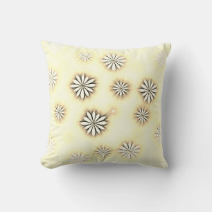 coussin de design de fleurs abstrait en sépia