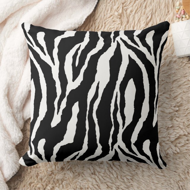 Coussin de design noir blanc Zebra (Couverture)