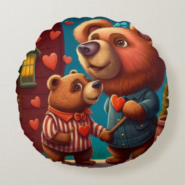 Coussin de dessin animé de Saint Valentin (Devant)