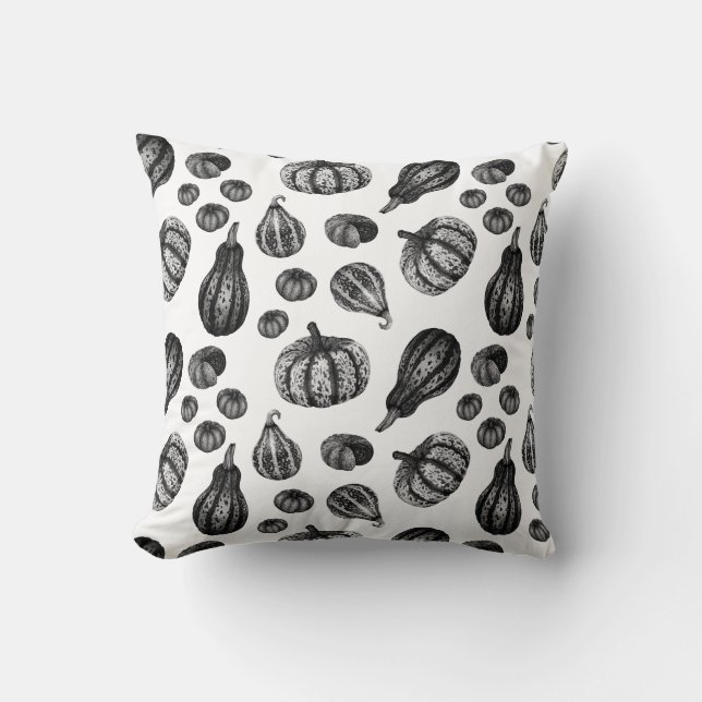 Coussin de dessin Citrouille Motif d'automne (Recto)