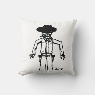 Coussin de dessin de cow-boy