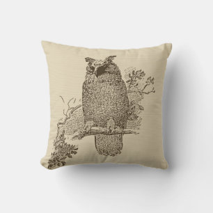 Coussin de dessin de hibou