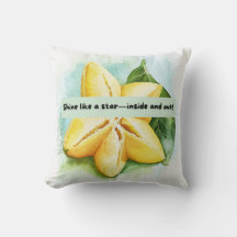 Coussin de devis de fruits étoilé amusant et motiv