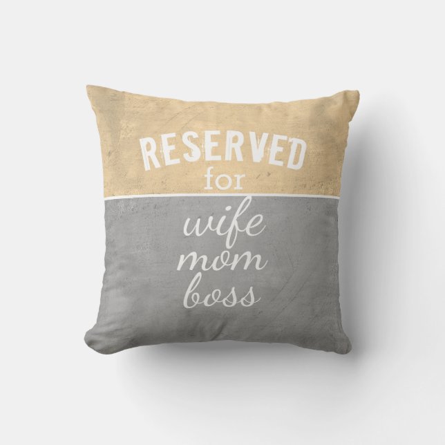 coussin de devis réservé à maman gris et marron (Recto)