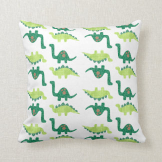 Coussin de dinosaures verts
