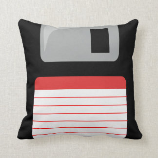 Coussin de disquette - noir, argent et rouge