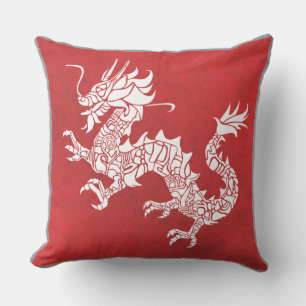 coussin de dragon rouge