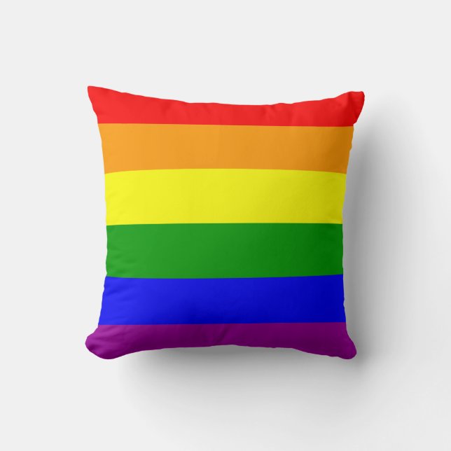 Coussin de drapeau d'arc-en-ciel (Recto)