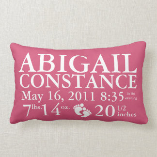 Coussin de faire-part de naissance de bébé