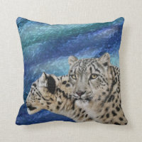 Coussin de faune d'habitat de léopard de neige