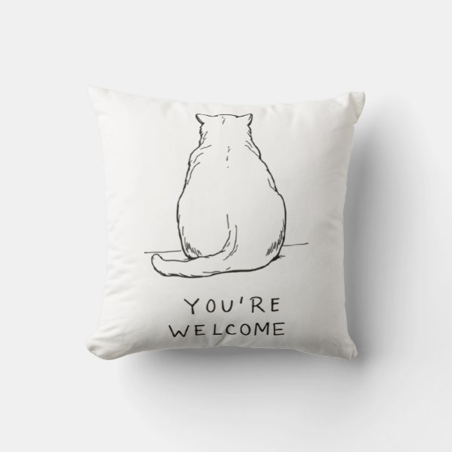 Coussin de Fessier de Chat "De Rien" - Dessin à la (Recto)