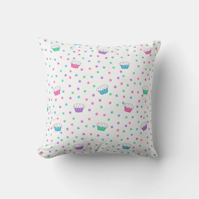 Coussin de fête d'anniversaire blanc (Recto)
