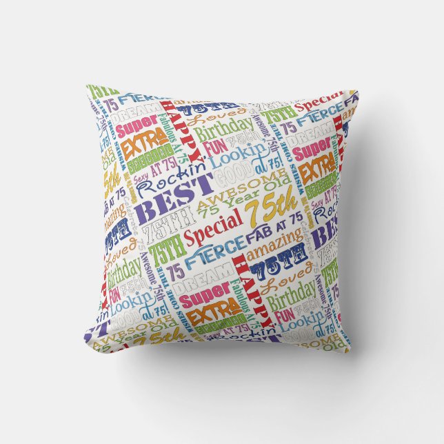 Coussin De fête d'anniversaire cadeaux uniques et (Recto)