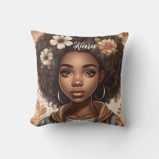 Coussin de fille noire personnalisée