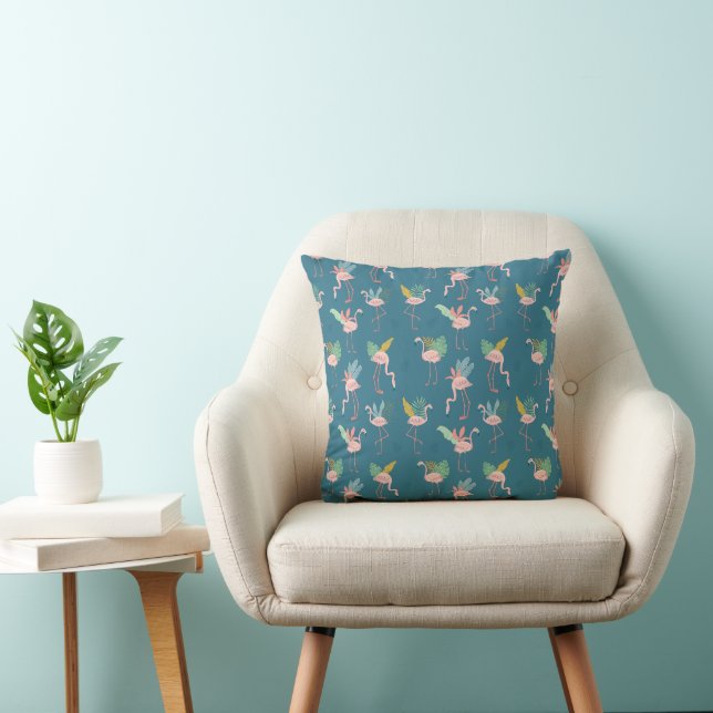 Coussin de Flamant rose tropical (Chaise)