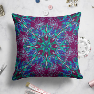 Coussin de fleur céleste à prune