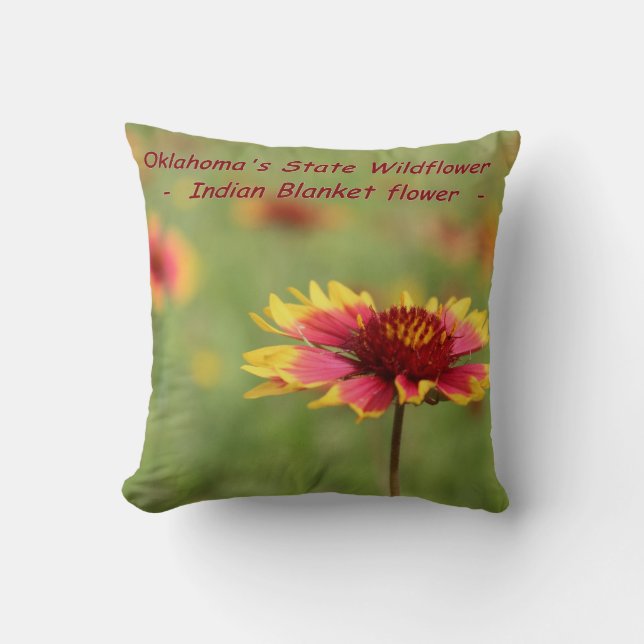 Coussin de fleur sauvage d'état de l'Oklahoma (Recto)