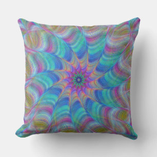 coussin de fleurs arc-en-ciel