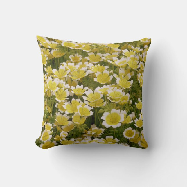 Coussin de Fleurs Blanches Or Soleil (Recto)