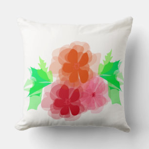 Coussin de fleurs rouges