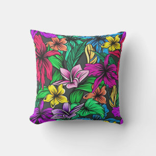Coussin de fleurs tropicales