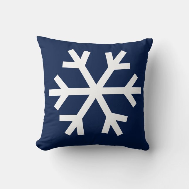 Coussin de flocon de neige - bleu marine (Recto)