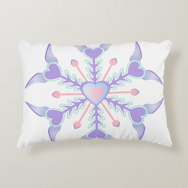 Coussin de flocon de neige de Kawaii (Devant)