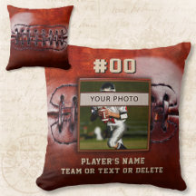 Coussin de football personnalisé avec photo du jou
