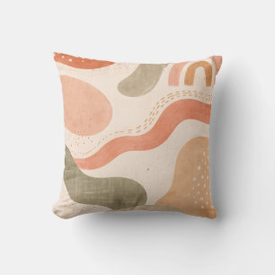 Coussin de forme organique abstraite boho - Terre 