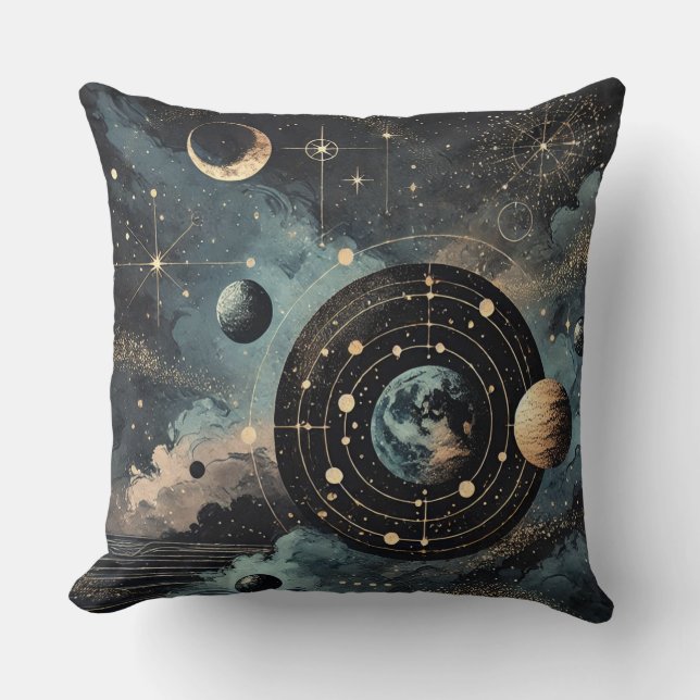 Coussin de Galaxie cosmique - Élégance céleste pou (Recto)