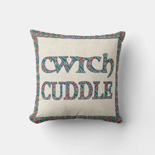 Coussin de Gallois Cwtch ou coussin, bleu, motif