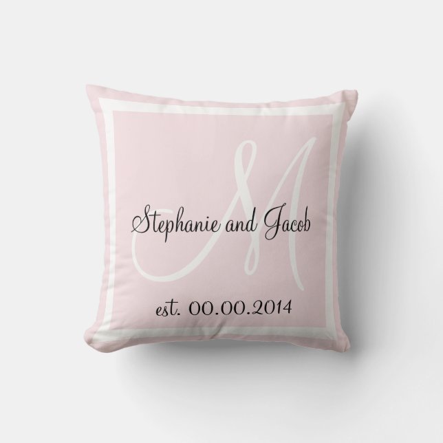 Coussin de garde du Mariage rose pâle Rose (Recto)
