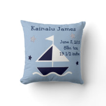 Coussin de garde personnalisé "Nautical/Sailboat"