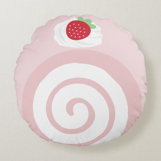 Coussin de gâteau de bûche de fraise (Devant)