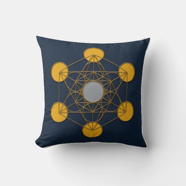 Coussin de géométrie sacrée du cube de Metatron (Recto)