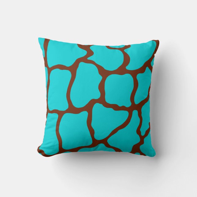 Coussin de Giraffe Turquoise (Recto)