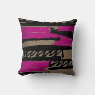 Coussin de gribble noir et rose
