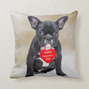 Coussin de heureuse Sainte-Valentin de bouledogue