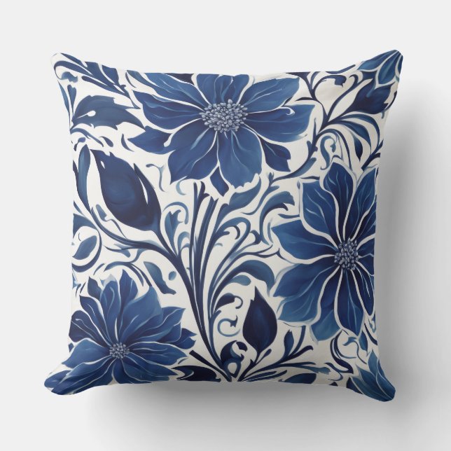 coussin de jardin à fleur d'indigo (Recto)