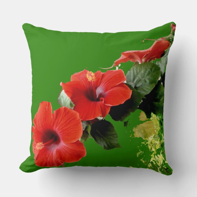 Coussin de jardin de fleurs Hibiscus personnalisé (Recto)