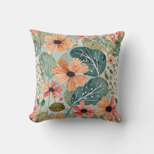Coussin de jardin fleuri inspiré des années 50
