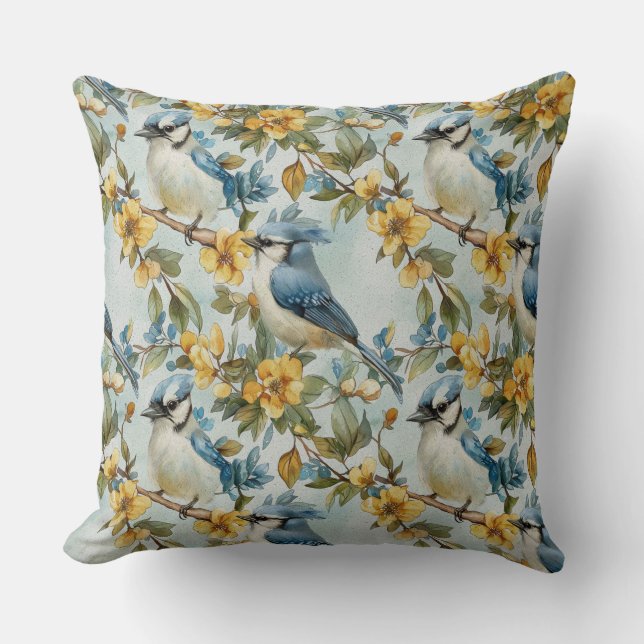 Coussin de Jay bleu vibre (Recto)