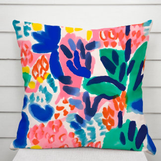 Coussin de jet à motif abstrait moderne maximalist