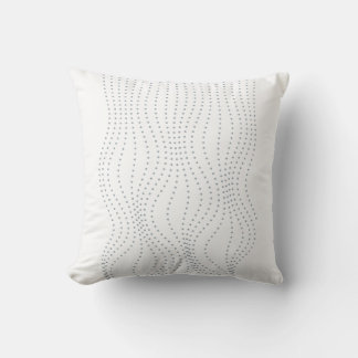 Coussin de jet abstrait à ligne pointillée grise m