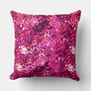 Coussin de jet abstrait rose éclaboussé 