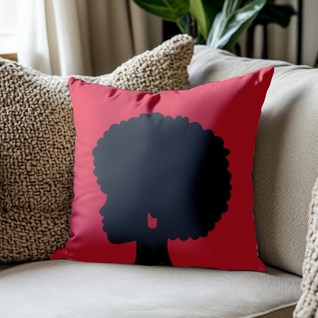Coussin de jet afro-centrique rouge (Créateur téléchargé)